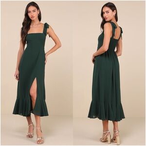 only want you forest green lace bodycon midi dress Marleen
